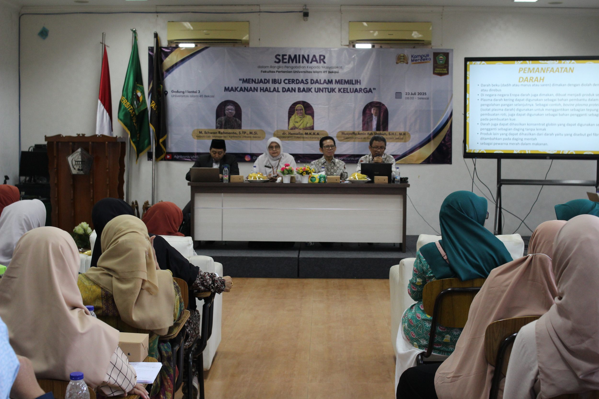 Seminar Makanan Halal Prodi Agribisnis S1 UNISMA Bekasi : Edukasi untuk Ibu Cerdas dan Peran Kampus dalam Pendidikan di Bekasi